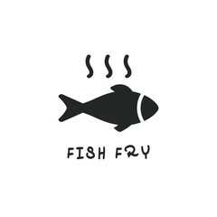 fish fry vector icon logo flat modern isolated illustration