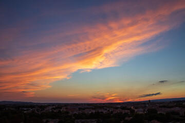 sunset in Carcassonne France