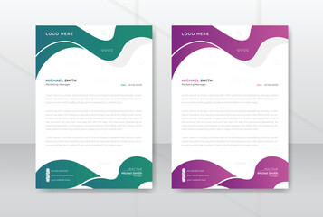 Creative and modern corporate business latterhead a4 layout template design