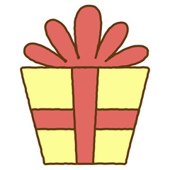 merry christmas gift decoration, doodle pastel drawing, transparent png