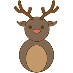 reindeer snowman character, merry christmas decoration, doodle pastel drawing, transparent png