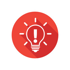 Light bulb, business idea flat icon in round button.