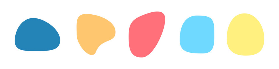 Vector colorful hand drawn shapes. Bright abstract painting forms. Vibrant drawing spots