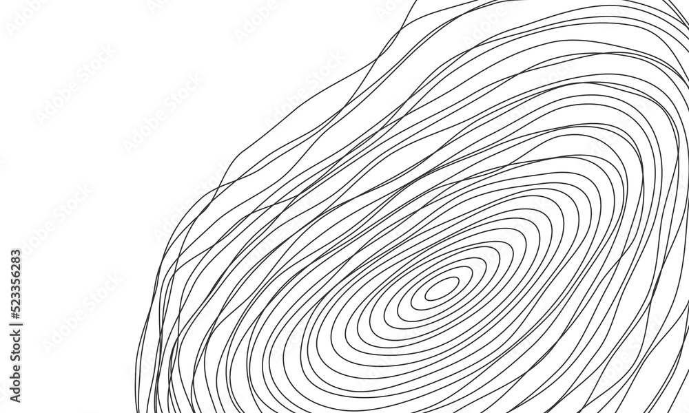 Poster geometric distortion abstract shapes. deformed sphere of wavy lines, flowing geometric shapes. techn