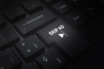 Close up of computer keyboard with 