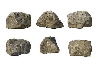 Fototapeta premium stone Different shapes on a transparent background