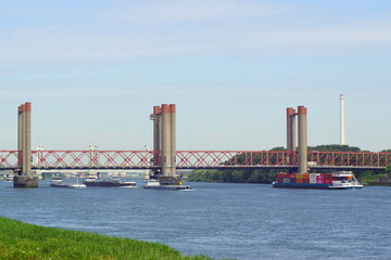 The Spijkenisserbrug  in Spijkenisse over the Oude Maas in the Nederlands on Voorne Putten