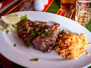 Main dish in a greek restaurant