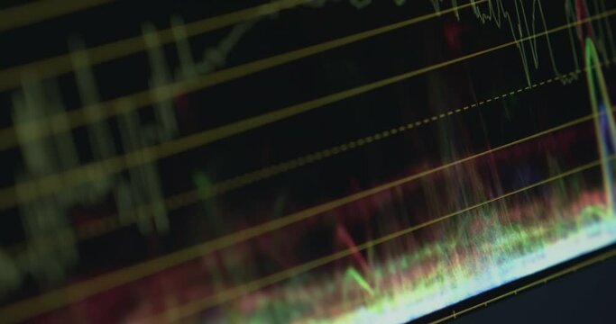 RGB histogram of the video signal on the computer monitor for color correction.