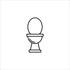 Fototapeta premium Toilet bowl line icon, outline vector sign, linear style pictogram isolated on white background.