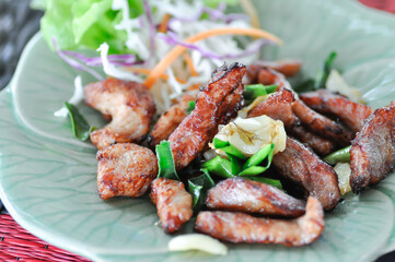 deep fried pork , fried pork or stir fried pork