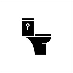Toilet bowl line icon, outline vector sign, linear style pictogram isolated on white background.