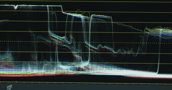 Graphic video image. Color gradation. Post-production video close-up.