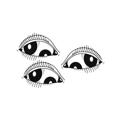 vector illustration of three eyes concept