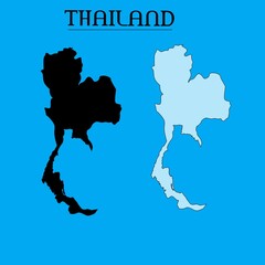 Thailand country map image on blue background
