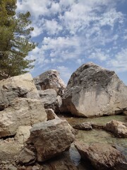 Springs with rocks in Poland