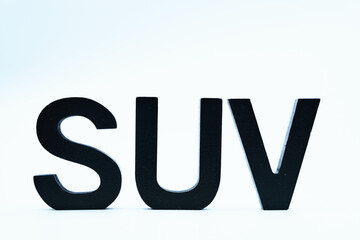 SUVの文字とコピースペース
