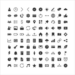 collection of 100 icons,  web icon, business, social media