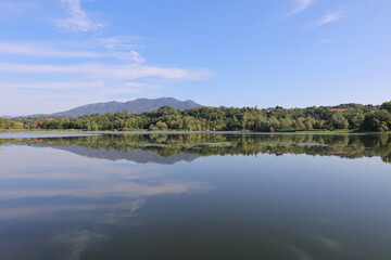 porticciolo di capolago sul lago di varese, italia, lake of varese, italy 