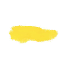 Yellow watercolor brush isolate on white, PNG file.