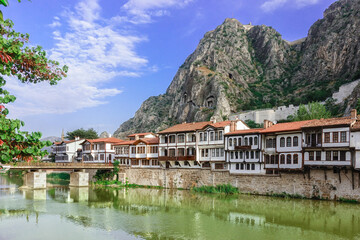Fototapeta premium Historic mansions in Amasya, Turkey - Amasya is located in the north of Anatolia, in the inner part of the Middle Black Sea Region.