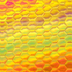 generated wavy bands and stripes in multi-coloured patterns on a bright yellow background