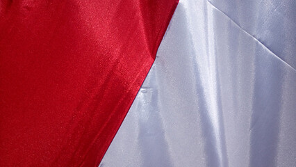 Indonesian Independence day. 17 August. Red and White fabric for background.