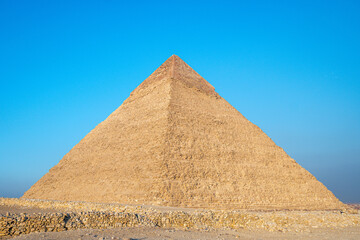 Obraz na płótnie Canvas Giza Plateau, Great Pyramid, Pyramid of Khafre, Menkaure, Sphinx, Egypt