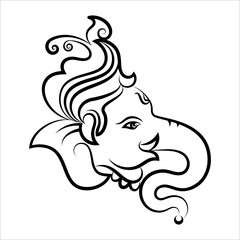 Ganesha The Lord Of Wisdom Calligraphic Style M_2208001