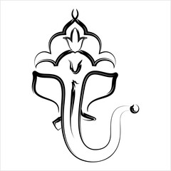 Ganesha The Lord Of Wisdom Calligraphic Style M_2208008