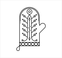 Kitchen Gloves Icon Monoline M_2208003