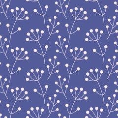 Vector seamless dry floral pattern. Abstract dried flowers. Simple print.