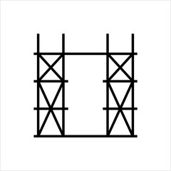 Scaffolding Icon, Scaffold, Staging, Temporary Structure For Workers