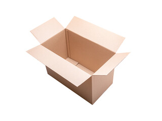 Postal cardboard box isolated on white background.