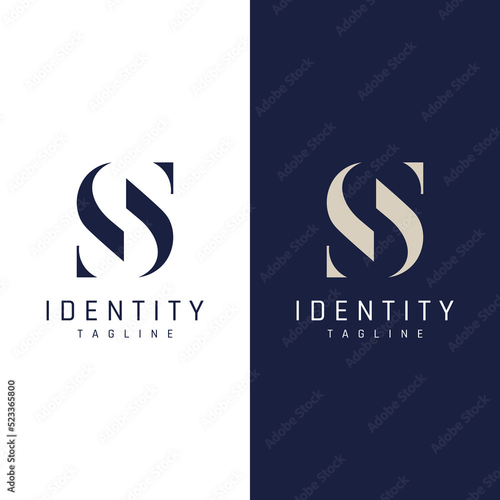 Poster logo design abstract template initial letter s element with geometry. modern and minimalist artistic