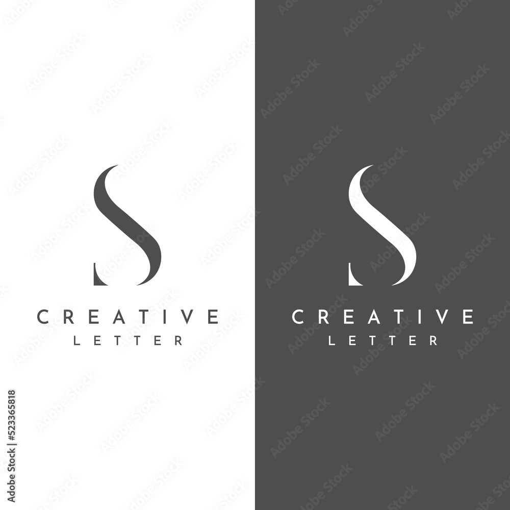 Fototapete Logo design abstract template initial letter s element with geometry. Modern and minimalist artistic s symbol.