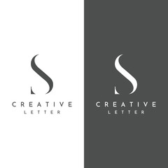 Logo design abstract template initial letter s element with geometry. Modern and minimalist artistic s symbol. - obrazy, fototapety, plakaty