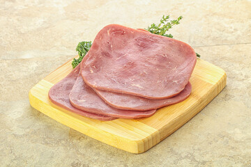 Sliced Beef Ham over board