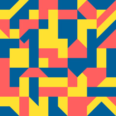 Bauhaus seamless pattern with triangle and square