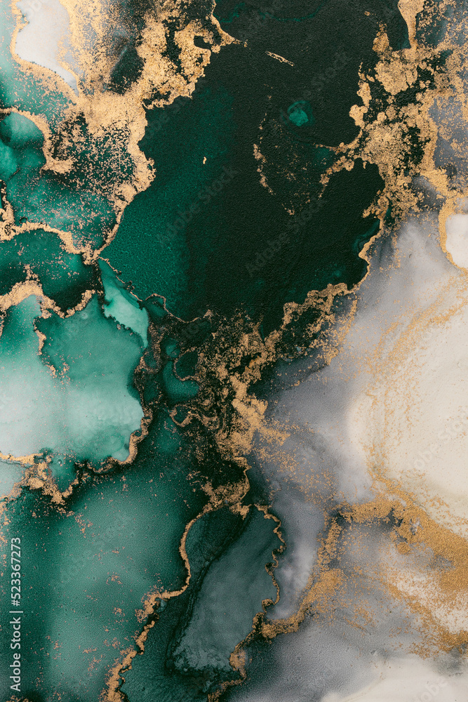 Poster marble ink abstract art from exquisite original painting for abstract background . painting was pain