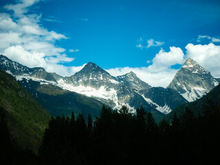 mountains and clouds