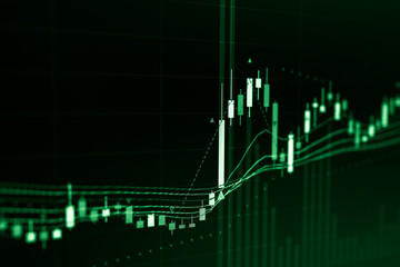 Candle stick graph chart of stock market investment trading. Trading in the Forex market.
