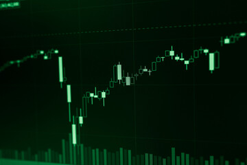 Candle stick graph chart of stock market investment trading. Trading in the Forex market.
