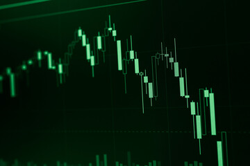 Candle stick graph chart of stock market investment trading. Trading in the Forex market.
