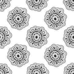 Abstract vector seamless sketch doodle background.