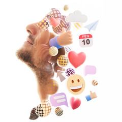 Digital marketing. Double exposure technique