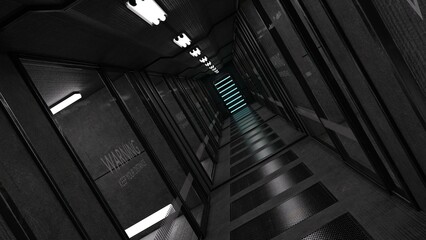 3D-Illustration of an modern empty prison cell, no prisoner