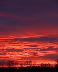 red sunset sky