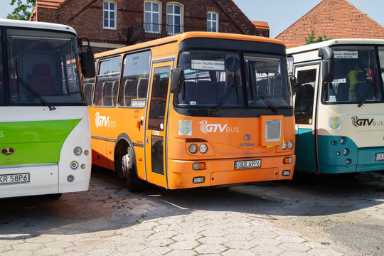 Autosan H9 A0909L Tramp Smyk from GTV Bus Polska operator at Kędzierzyn-Koźle Bus Station on August 3, 2022 in Kedzierzyn-Kozle, Poland.