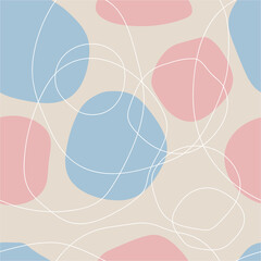 Artistic organic seamless pattern with circles